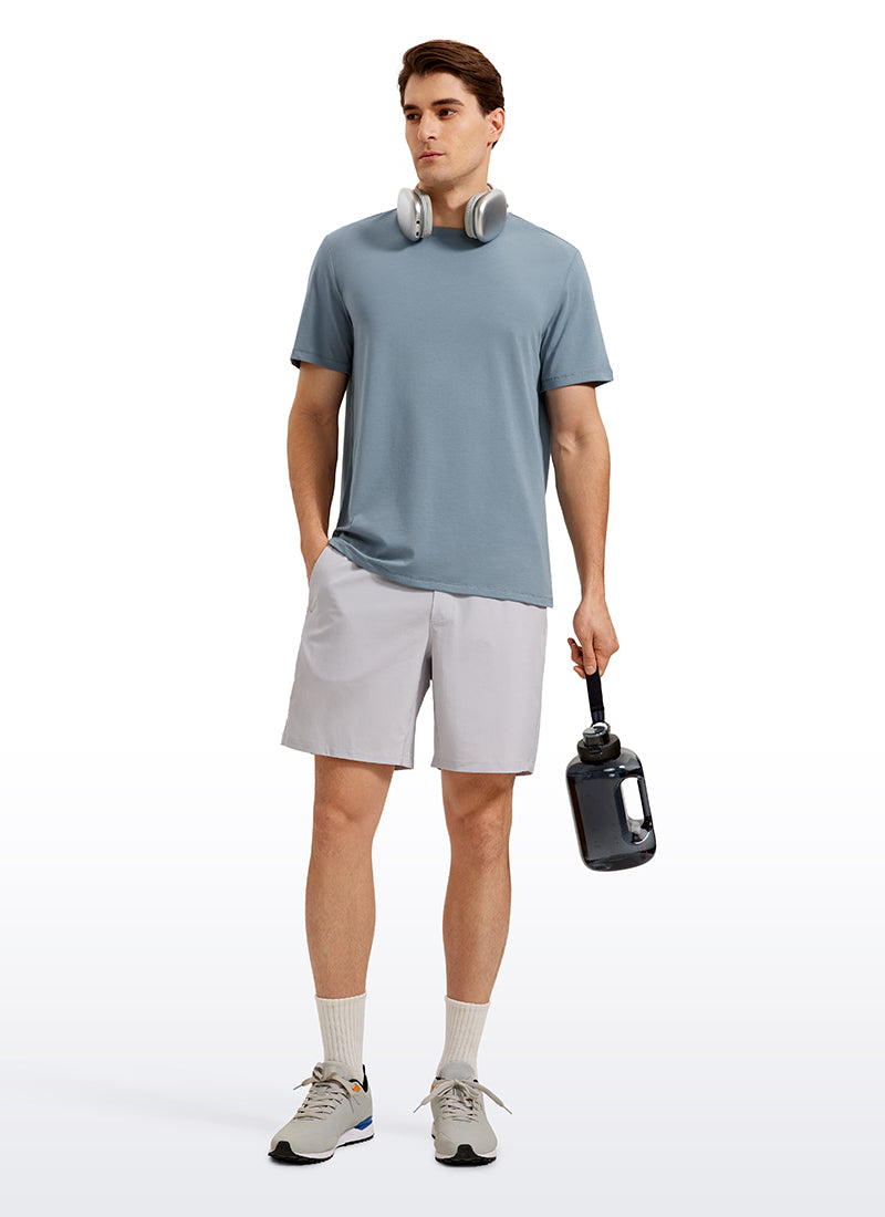 CRZ YOGA Men's Casual Classic Fit  T-Shirts Short Sleeve Crew Neck True Navy