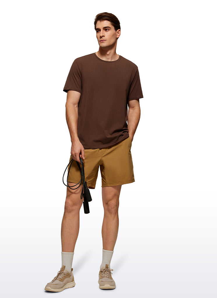 CRZ YOGA Men's Casual Classic Fit  T-Shirts Short Sleeve Crew Neck True Navy