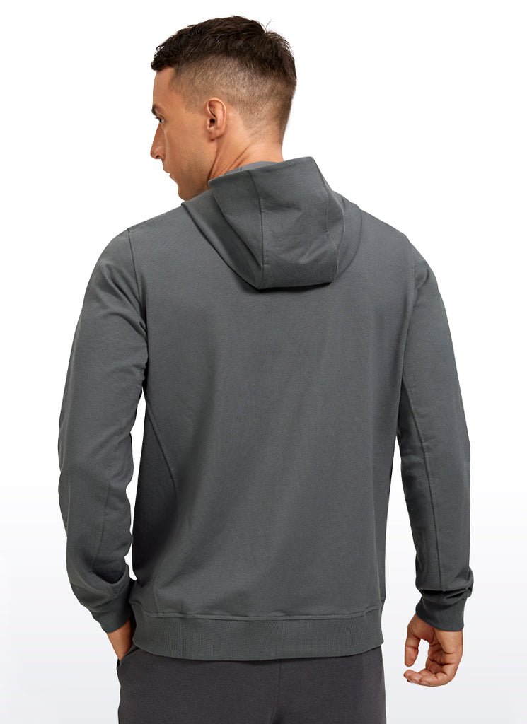 CRZ YOGA Men's Workout Relax Fit Outerwear Cotton Terry Zip-up Hoodie Anthracite