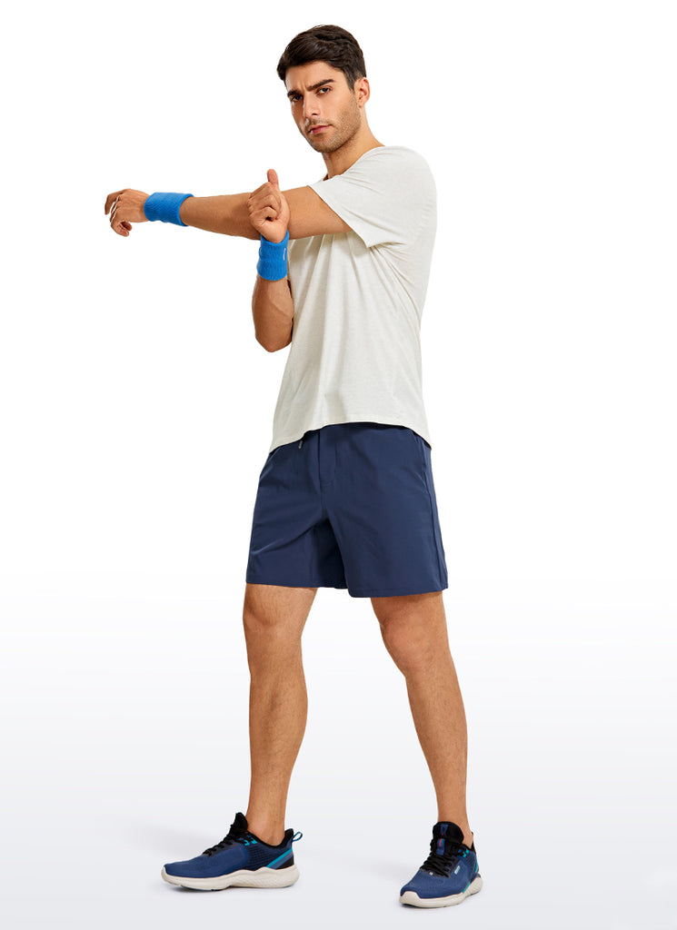 CRZ YOGA Men's Casual Relax Fit Shirts Pima Cotton Short Sleeve V Neck Black