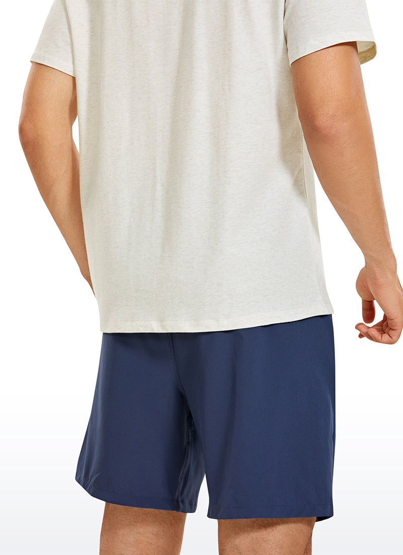 CRZ YOGA Men's Casual Relax Fit Shirts Pima Cotton Short Sleeve V Neck Black