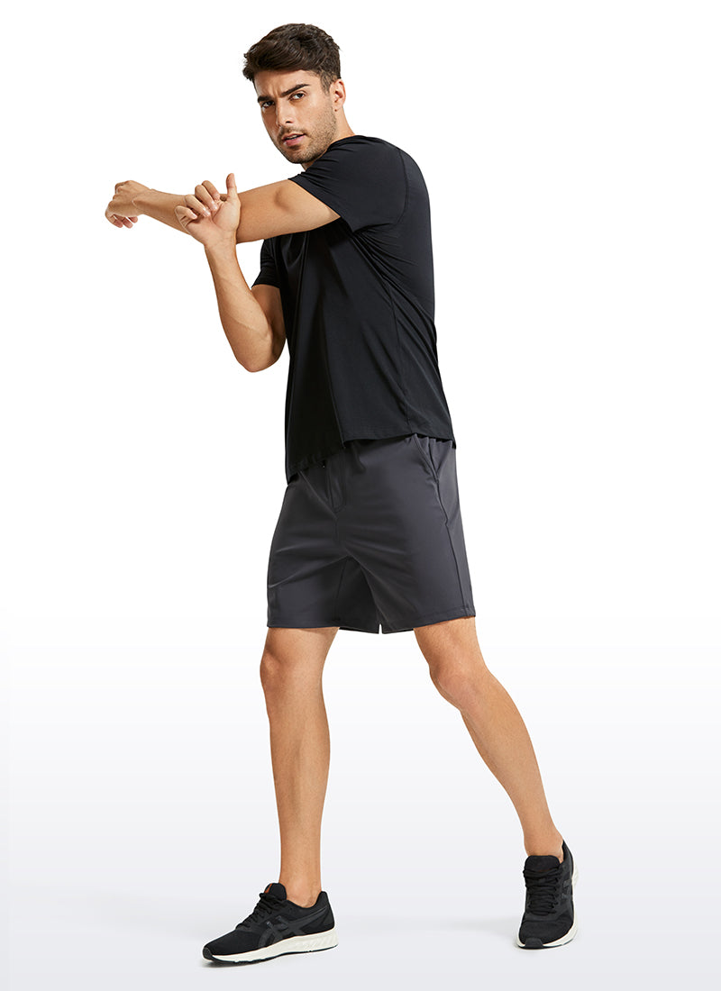 CRZ YOGA Men's Classic Fit Shirts Pima Cotton Henley Short Sleeves Navy heather