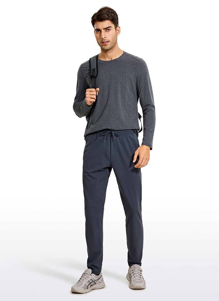 CRZ YOGA Men's Casual Relaxed Fit Shirts Pima Cotton Long Sleeves Coast stone Brown