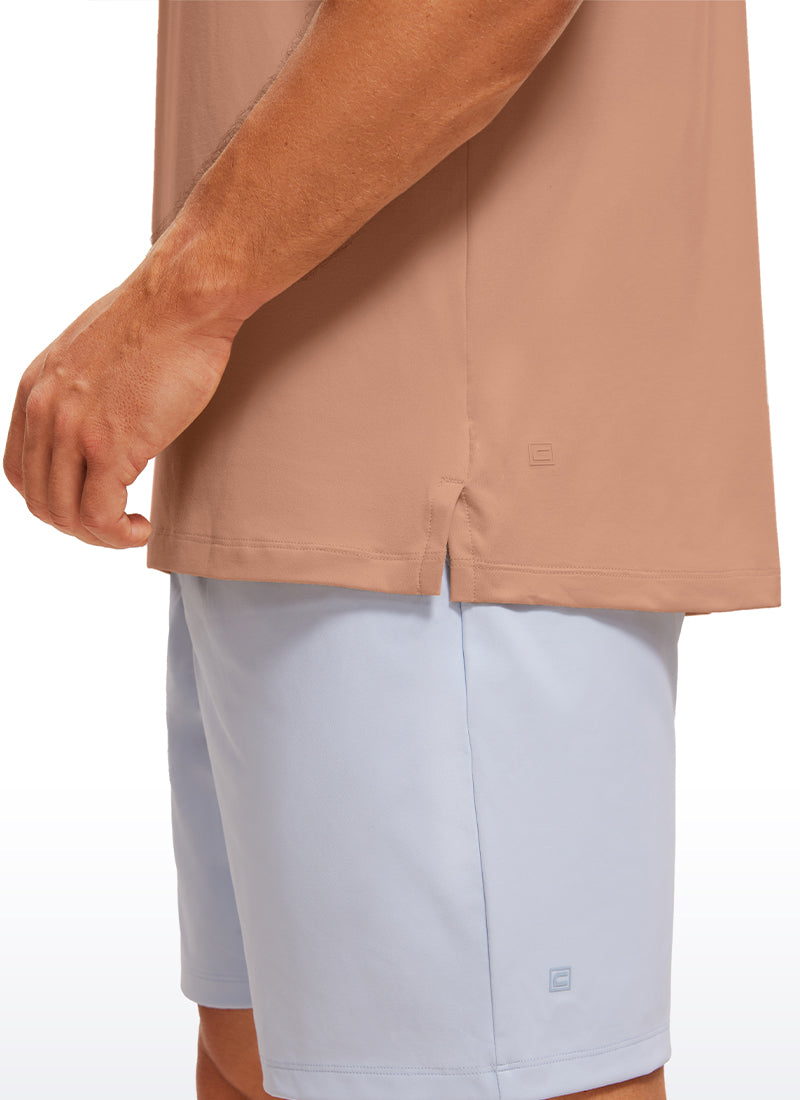 CRZ YOGA Men's Stretchy Workout Classic Fit Tank Tops Sleeveless Blue Linen