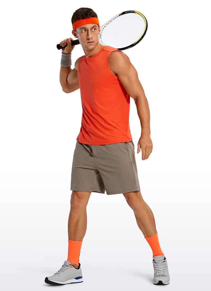 CRZ YOGA Men's Stretchy Workout Classic Fit Tank Tops Sleeveless Poolside Blue