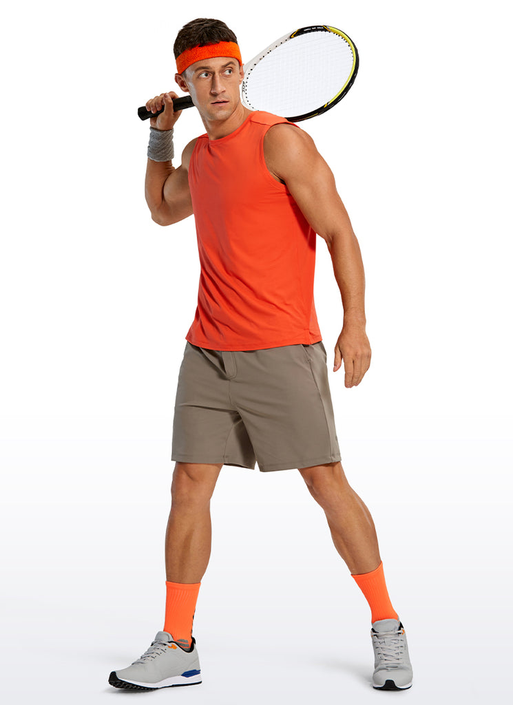 CRZ YOGA Men's Stretchy Workout Classic Fit Tank Tops Sleeveless Poolside Blue