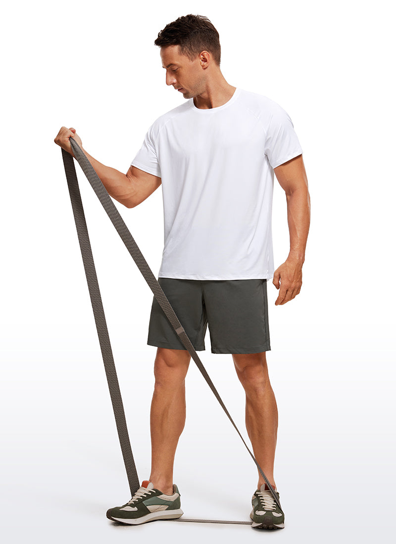 CRZ YOGA Men's Train Relaxed Fit Tops Workout Short Sleeve Round Neck Slate Blue