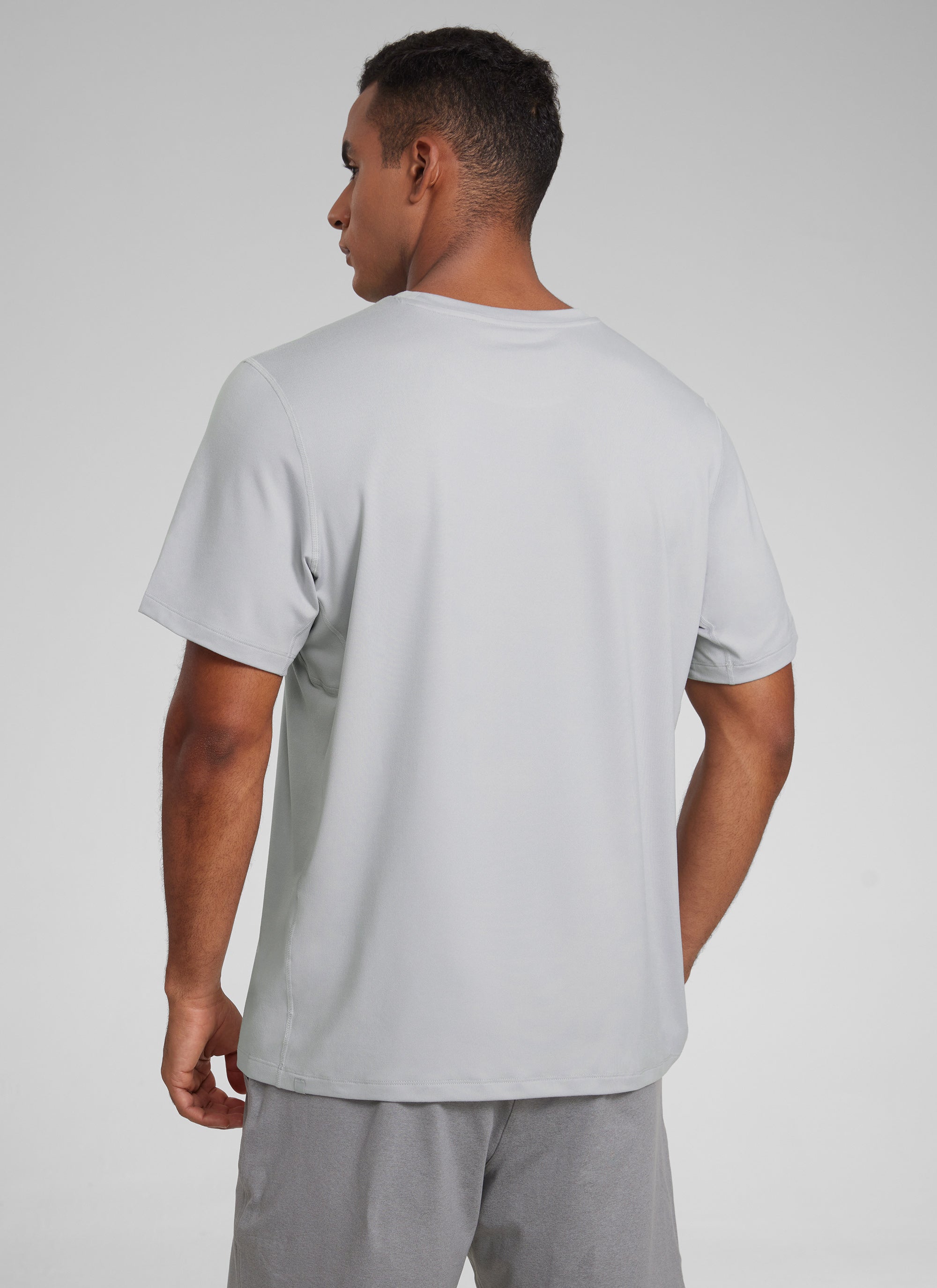 CRZ YOGA Men's Midweight Soft Breathable Casual Athletic Short Sleeve Slate Blue