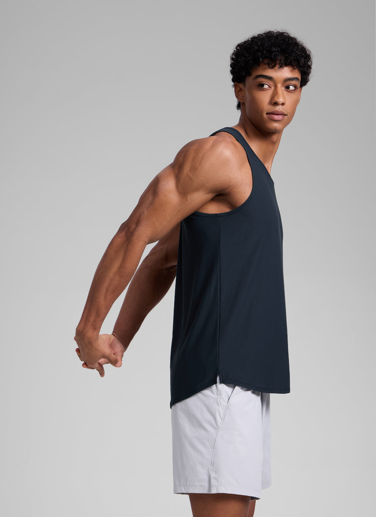 CRZ YOGA Men's Train Classic Fit Quick Dry Sleeveless Tank True Navy