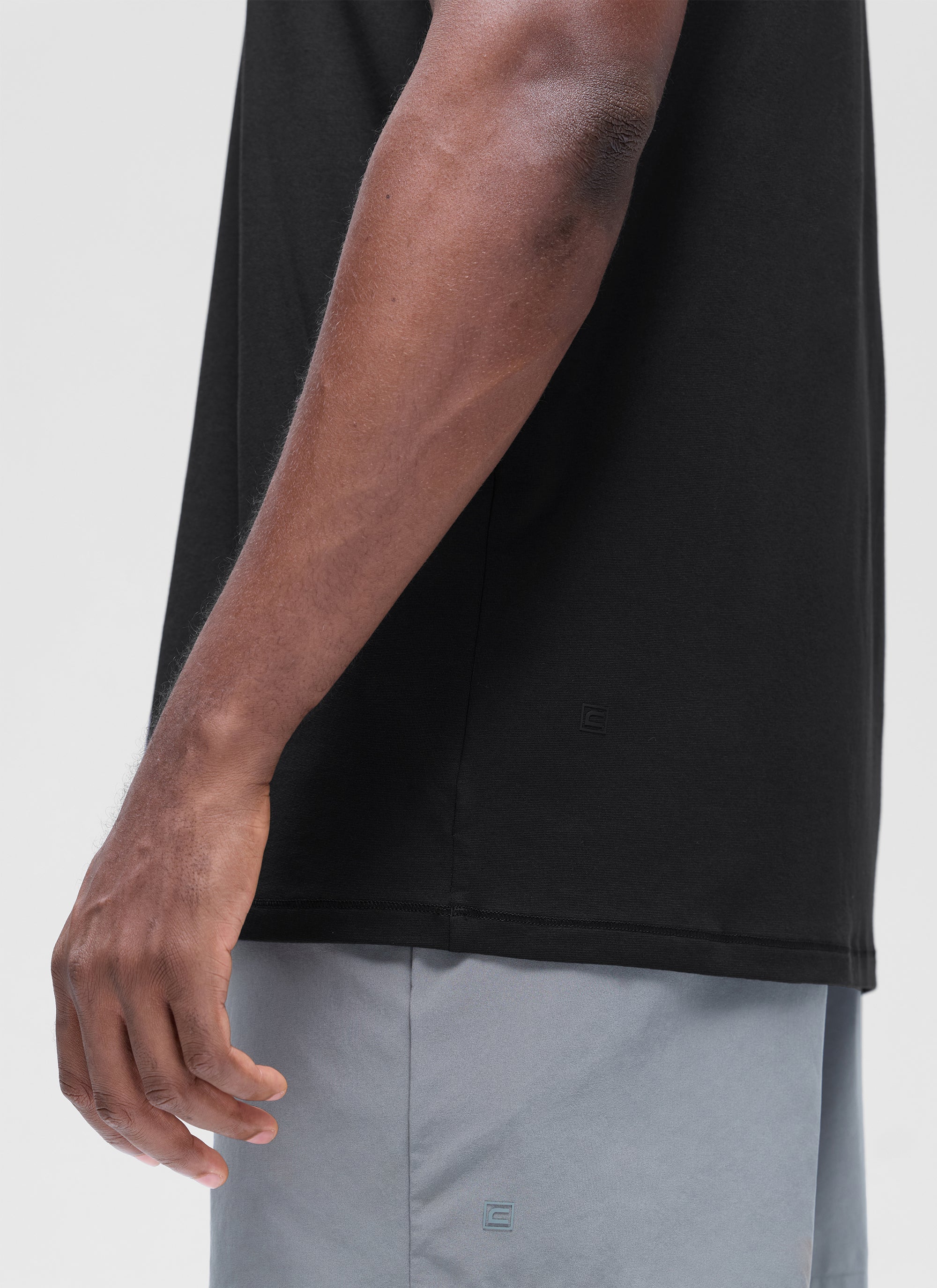 CRZ YOGA Men's Casual Classic Fit Shirts Pima Cotton Short Sleeves Black