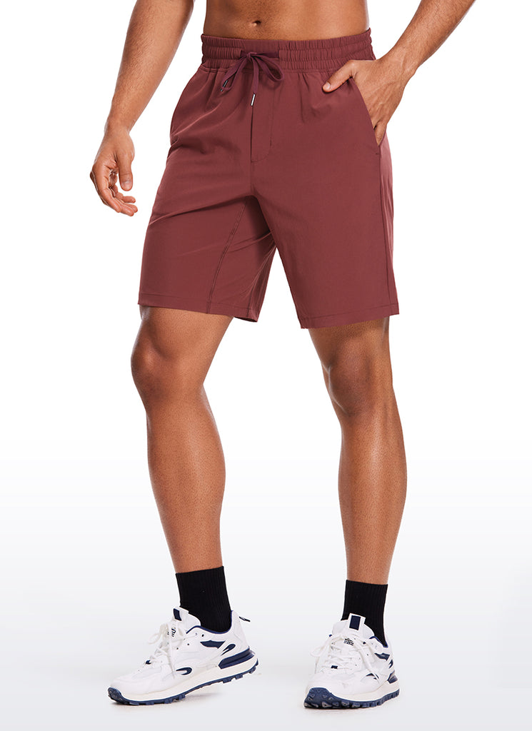 CRZ YOGA Men's Train Relaxed Fit Feathery-Fit Linerless Shorts 9'' Brown Rock
