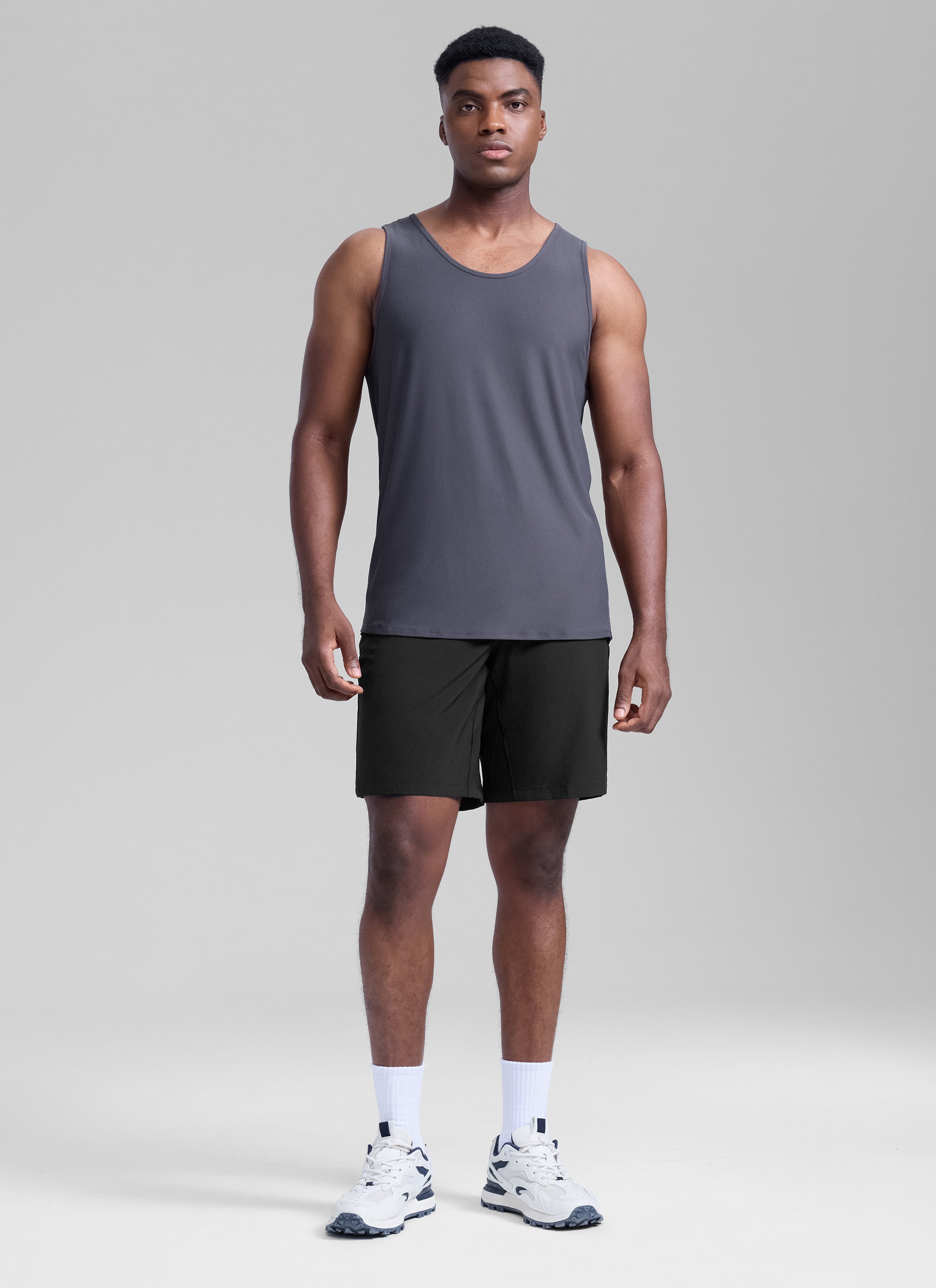 CRZ YOGA Men's Train Relaxed Fit Feathery-Fit Linerless Shorts 9'' Black