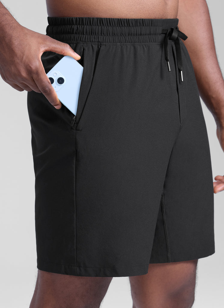 CRZ YOGA Men's Train Relaxed Fit Feathery-Fit Linerless Shorts 9'' Black