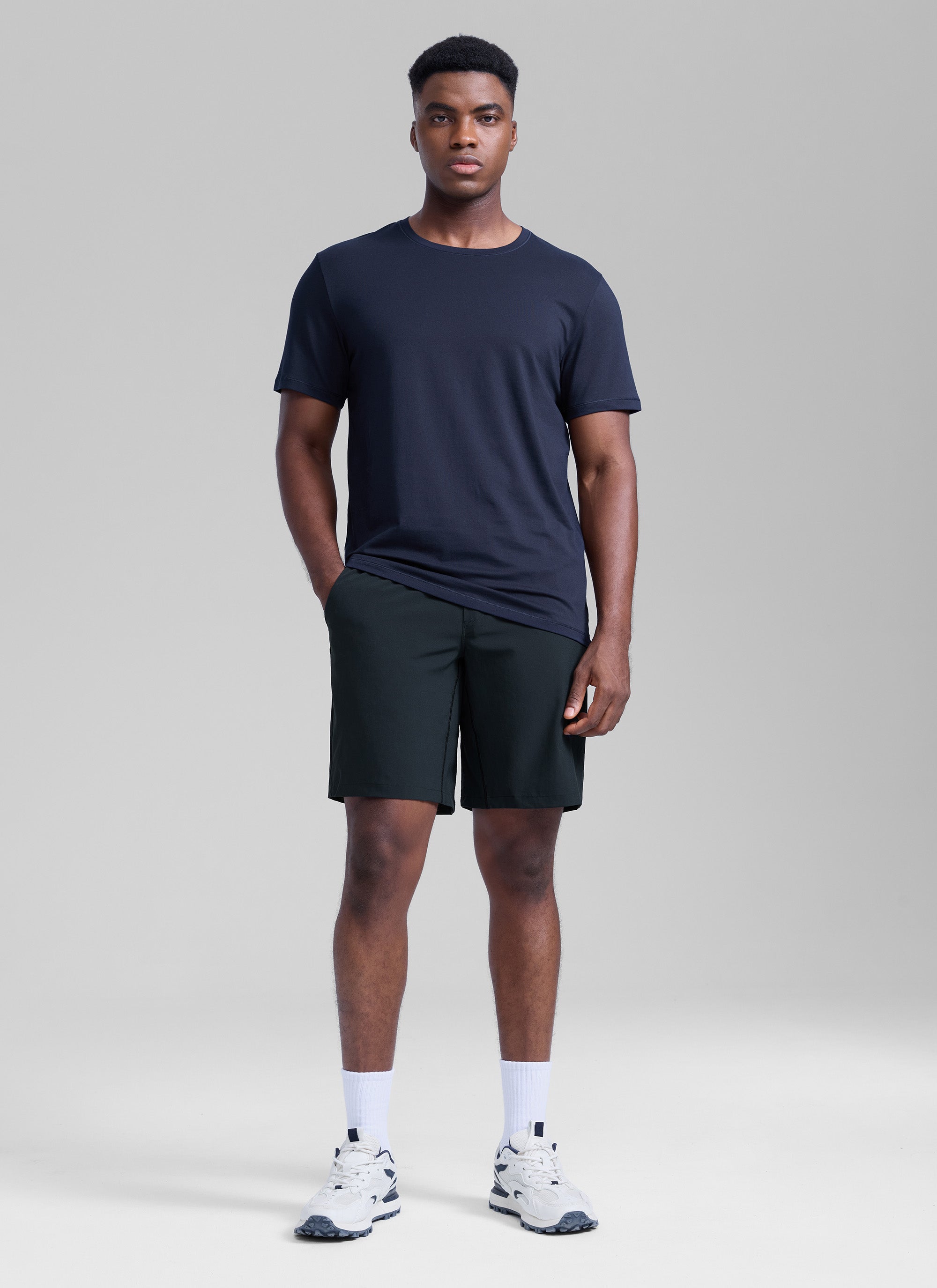 CRZ YOGA Men's Train Relaxed Fit Feathery-Fit Linerless Shorts 9'' True Navy