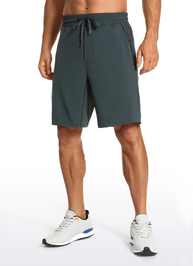 CRZ YOGA Men's Train Run Classic Fit Feathery-Fit Lined Shorts 9'' Melanite
