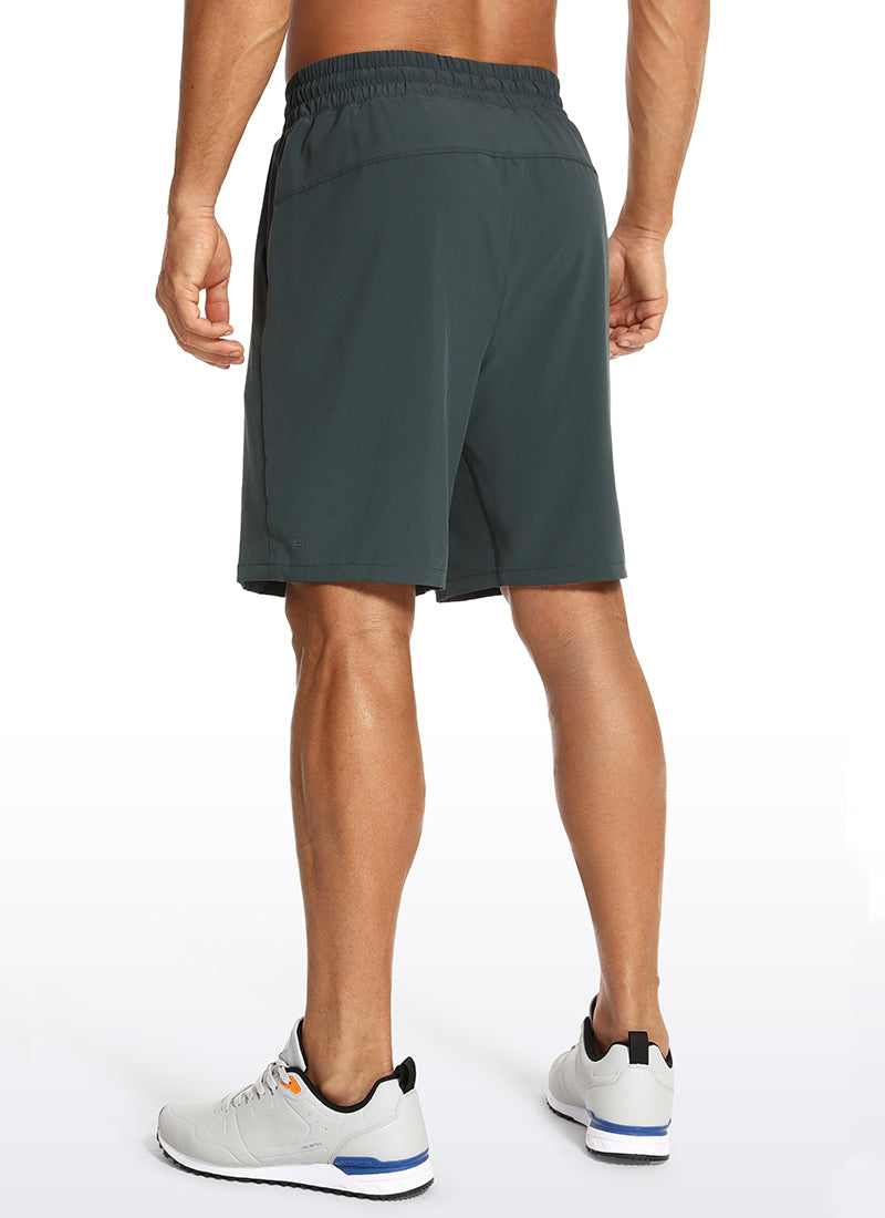 CRZ YOGA Men's Train Run Classic Fit Feathery-Fit Lined Shorts 9'' Melanite