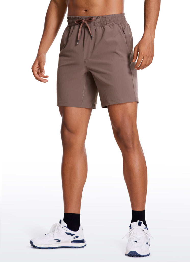 CRZ YOGA Men's Train Classic Fit Feathery-Fit Linerless Shorts 7'' Grey Sage