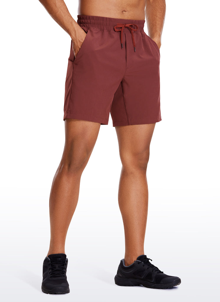 CRZ YOGA Men's Train Run Classic Fit Feathery-Fit Lined Shorts 7'' White