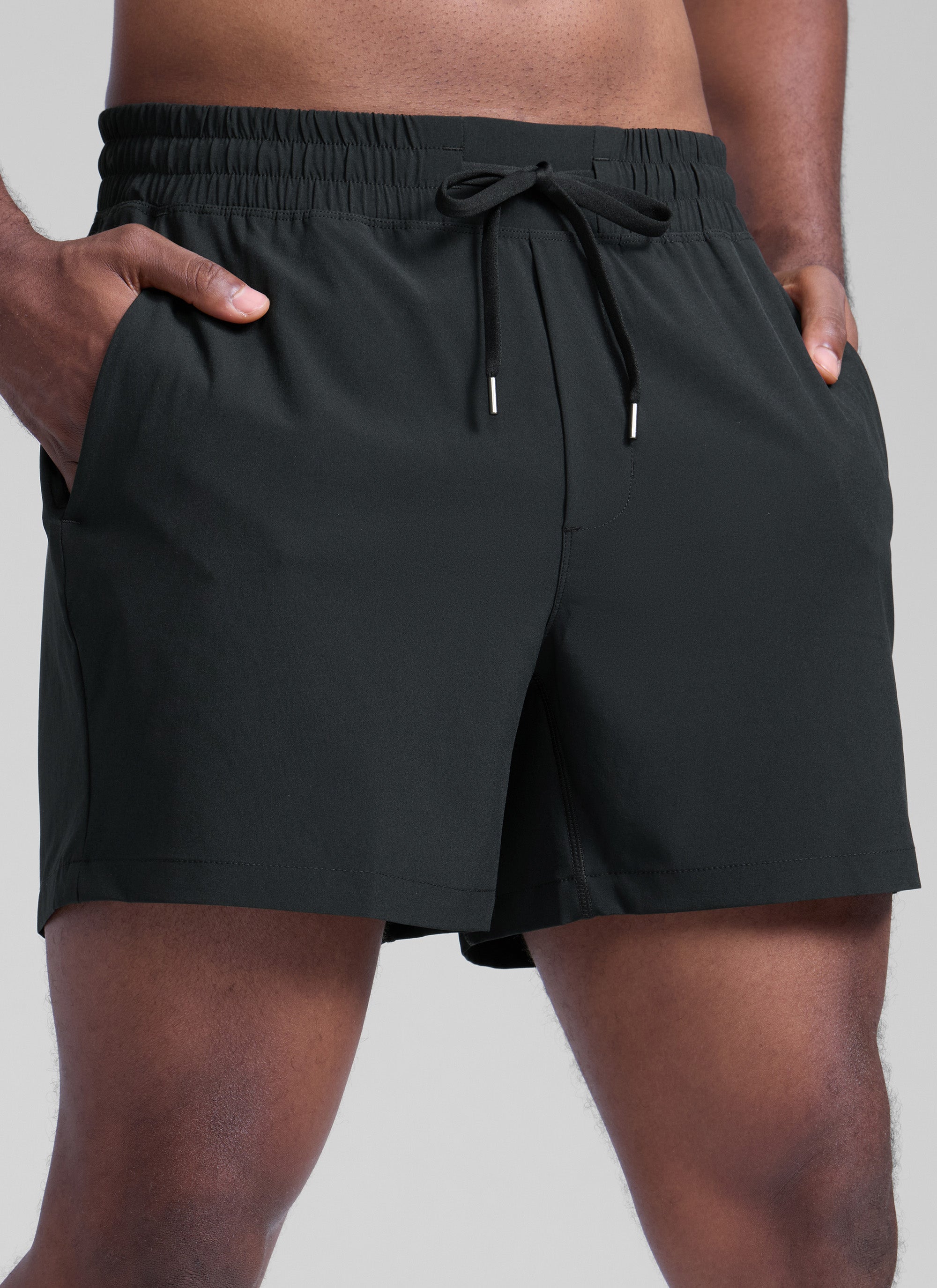 CRZ YOGA Men's Running Feathery-Fit Workout Linerless Shorts 5'' Black