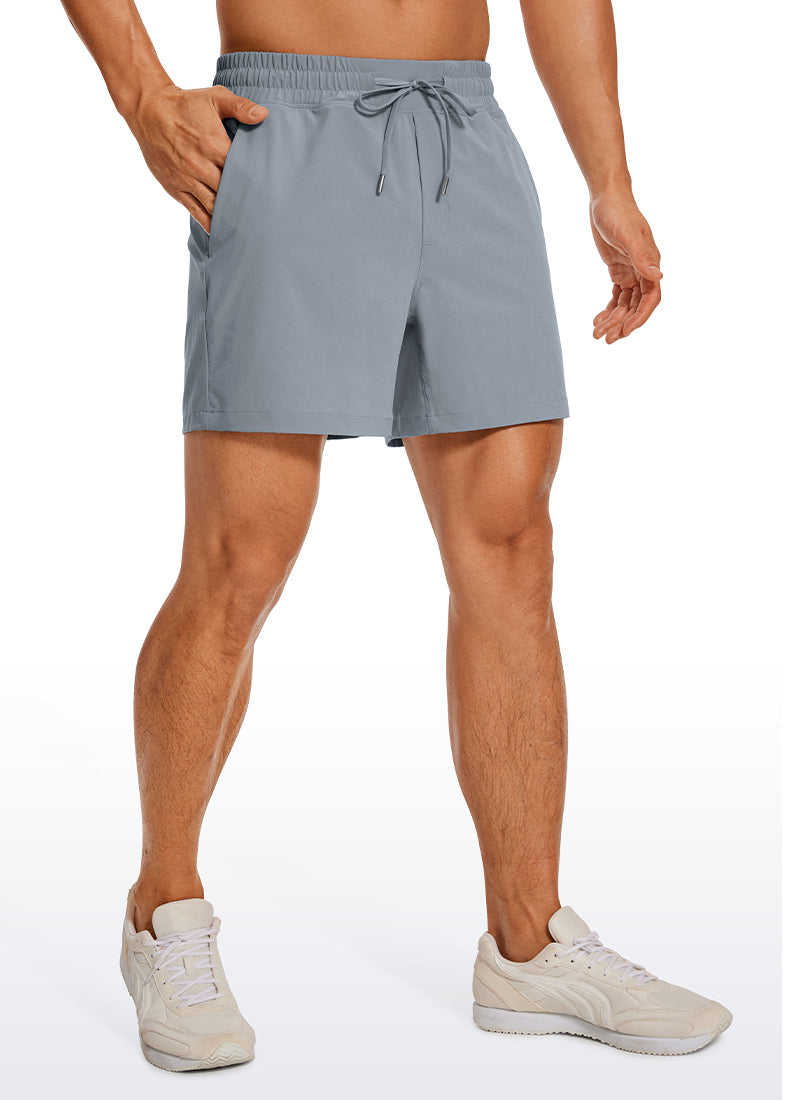 CRZ YOGA Men's Running Feathery-Fit Workout Linerless Shorts 5'' Dark Carbon