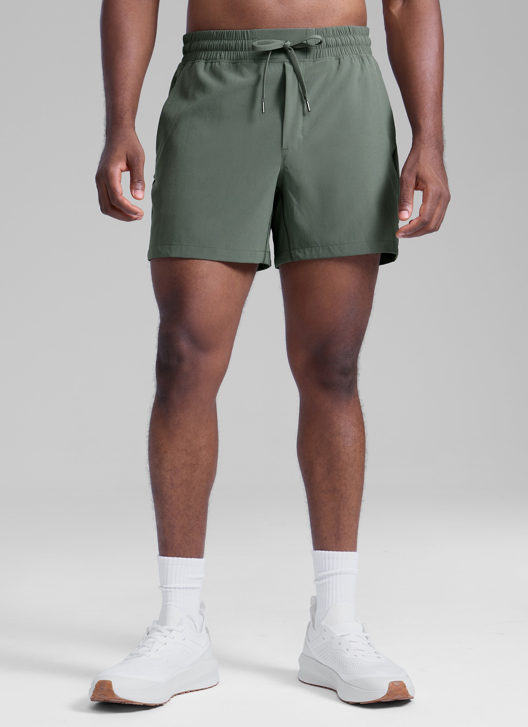 CRZ YOGA Men's Running Feathery-Fit Workout Linerless Shorts 5'' Grey Sage