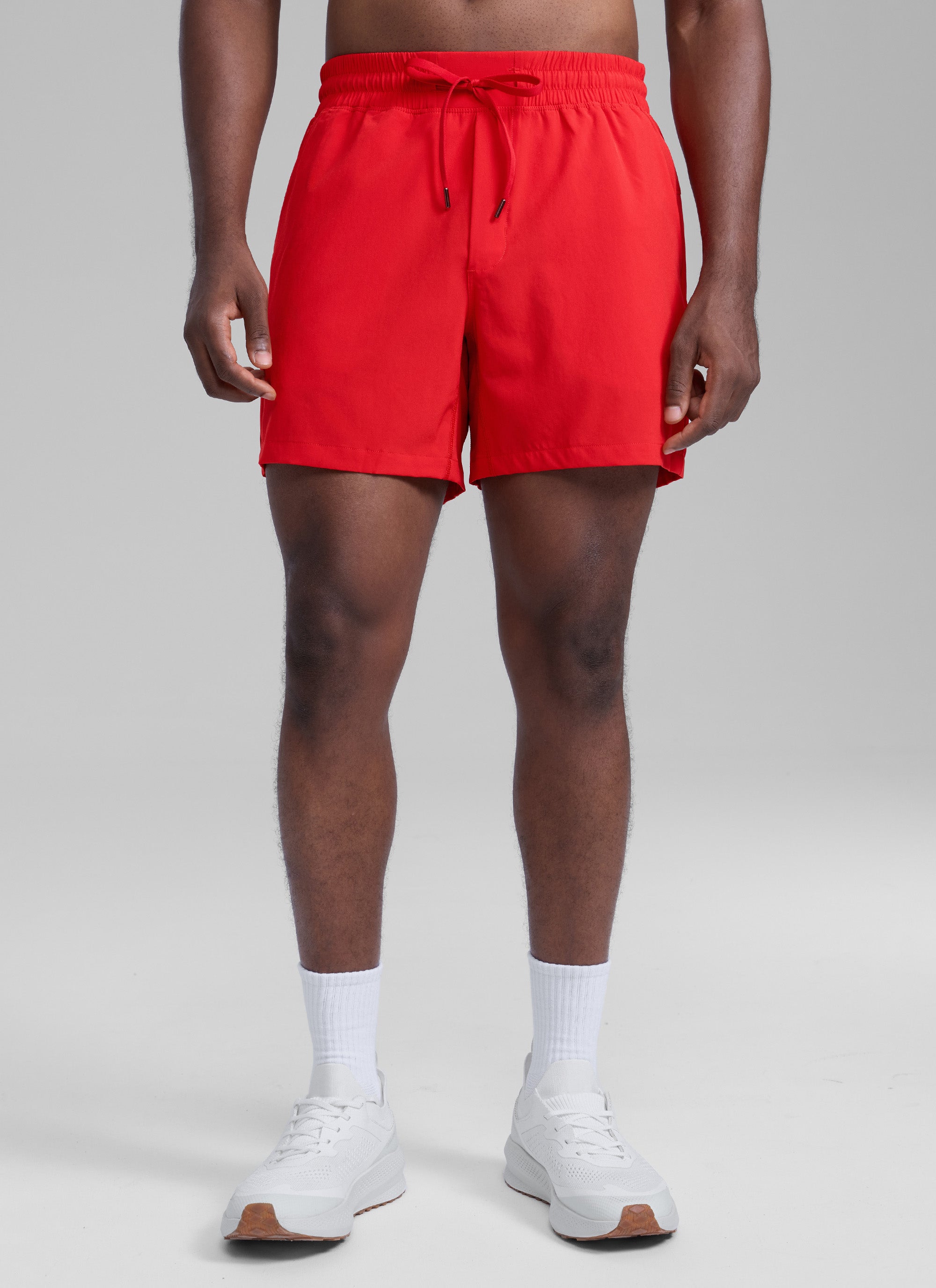 CRZ YOGA Men's Running Feathery-Fit Workout Linerless Shorts 5'' Deep Red