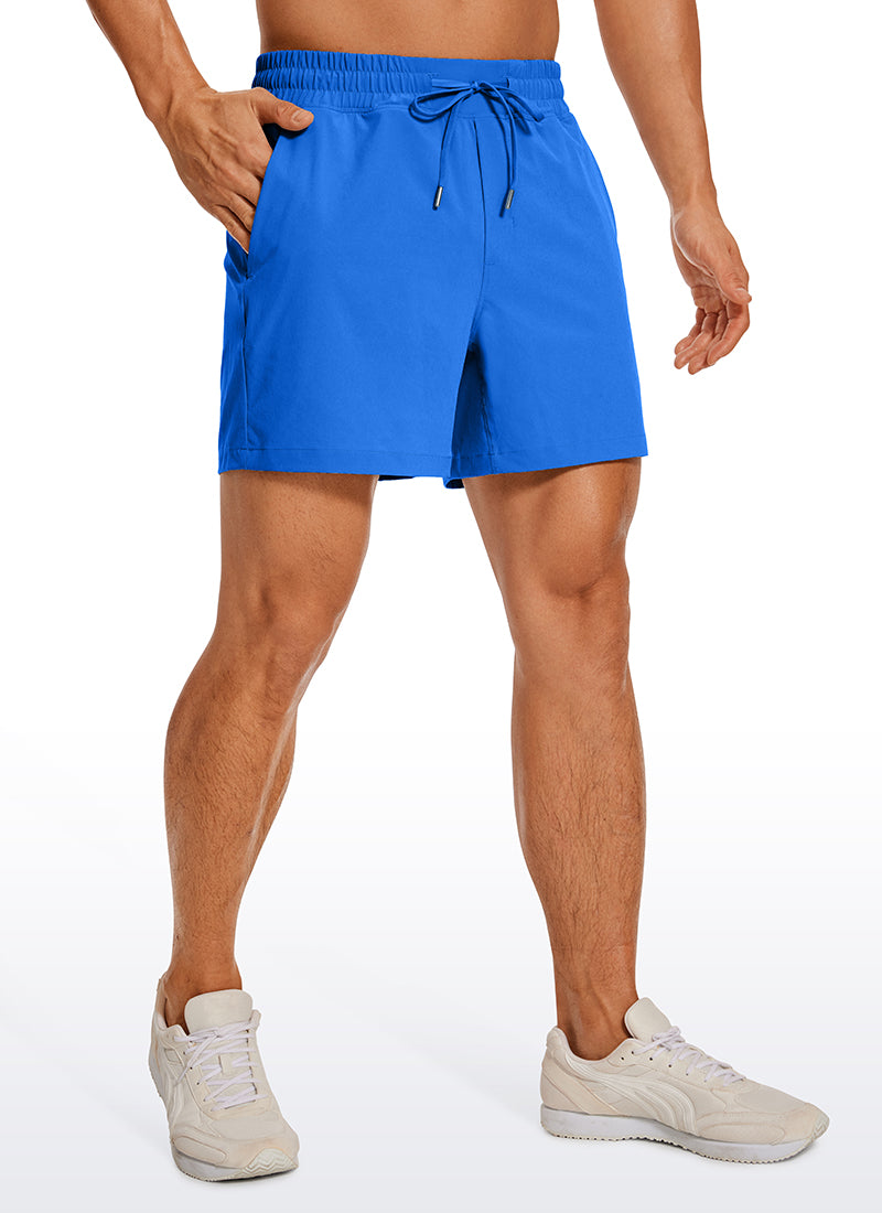 CRZ YOGA Men's Running Feathery-Fit Workout Linerless Shorts 5'' Sparkle Blue