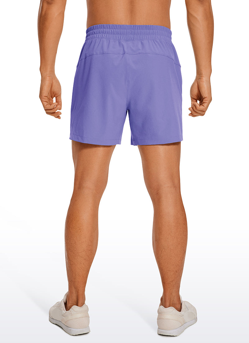 CRZ YOGA Men's Running Feathery-Fit Workout Linerless Shorts 5'' Deep Red