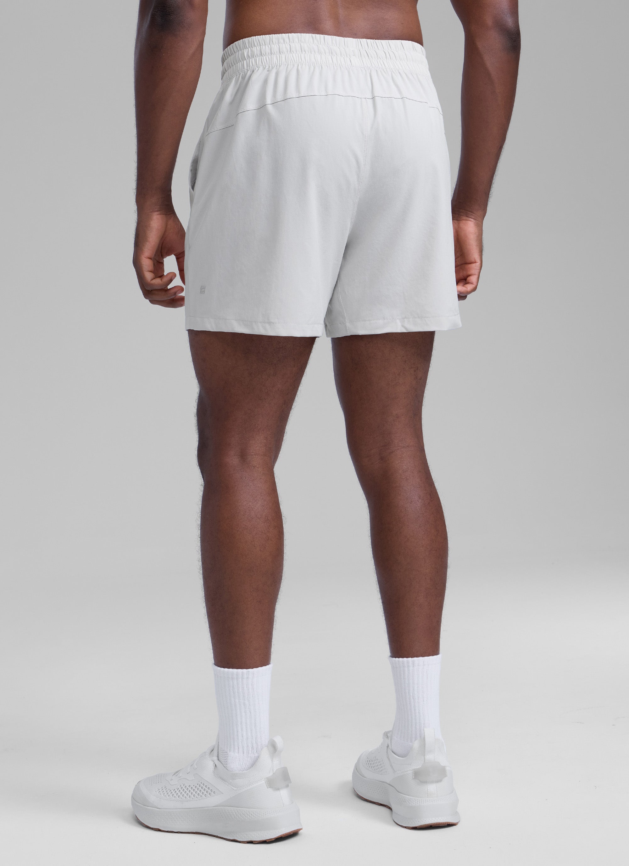 CRZ YOGA Men's Running Feathery-Fit Workout Linerless Shorts 5'' Platinum Grey