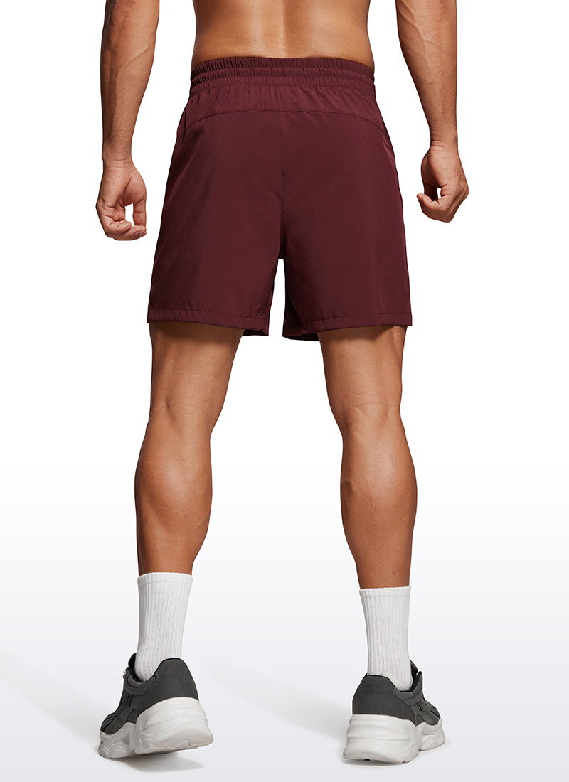 CRZ YOGA Men's Running Feathery-Fit Workout Linerless Shorts 5'' Red Merlot