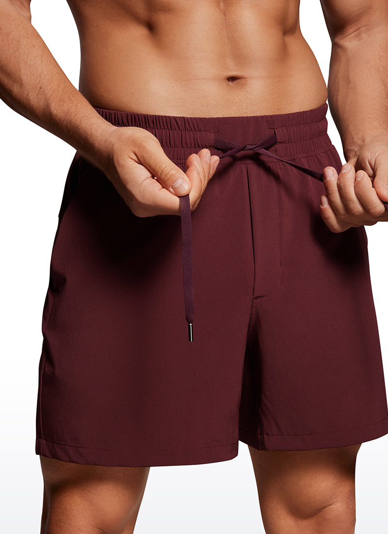 CRZ YOGA Men's Running Feathery-Fit Workout Linerless Shorts 5'' Red Merlot