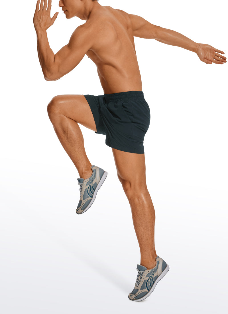 CRZ YOGA Men's Running Feathery-Fit Workout Linerless Shorts 5'' True Navy