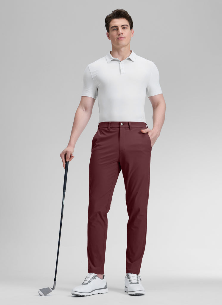 CRZ YOGA Mens Work Classic Fit All-Day Comfort Golf Pants Pockets 30'' Light Army Green