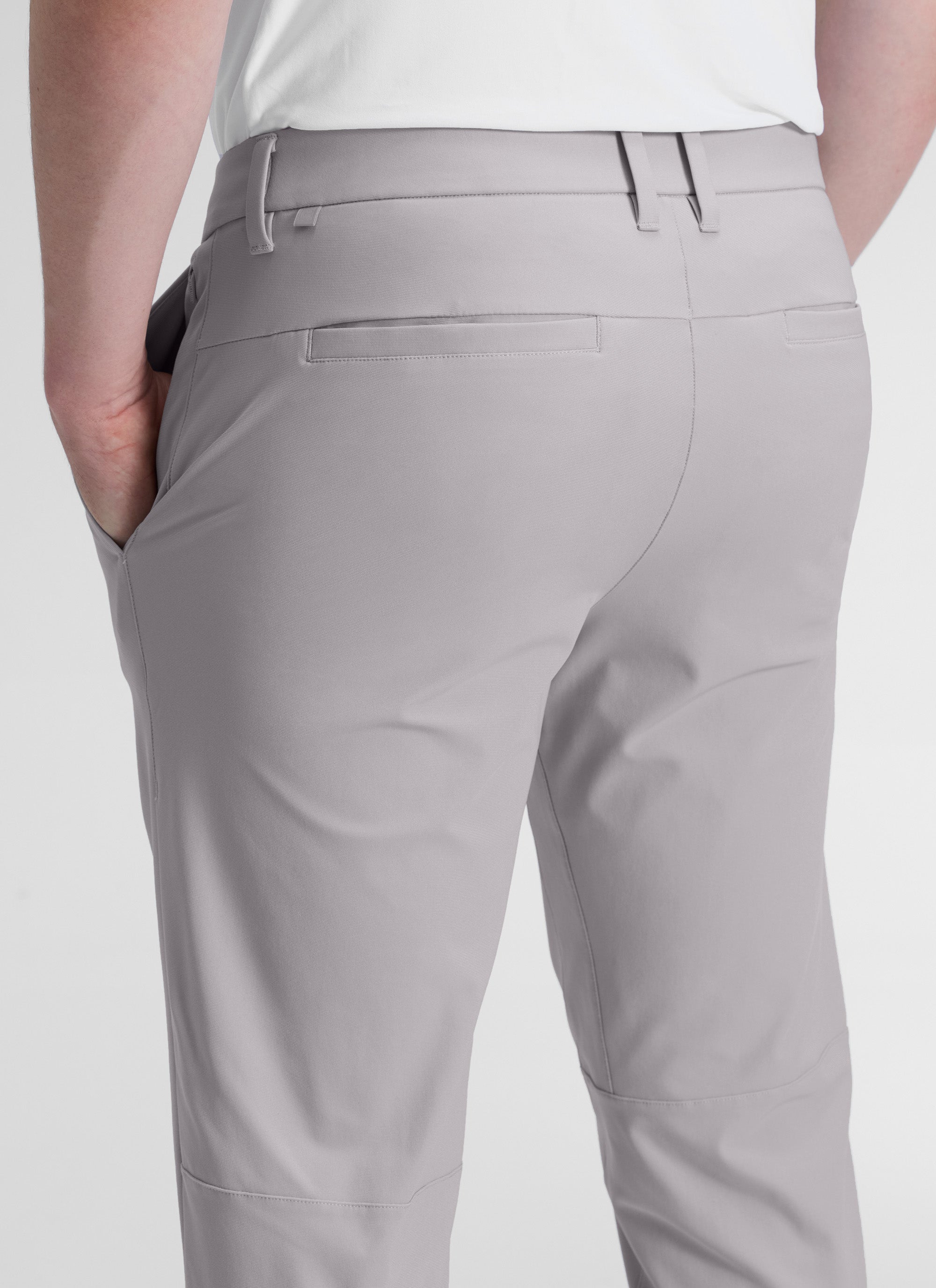 CRZ YOGA Mens Work Classic Fit All-Day Comfort Golf Pants Pockets 30'' Gull Gray