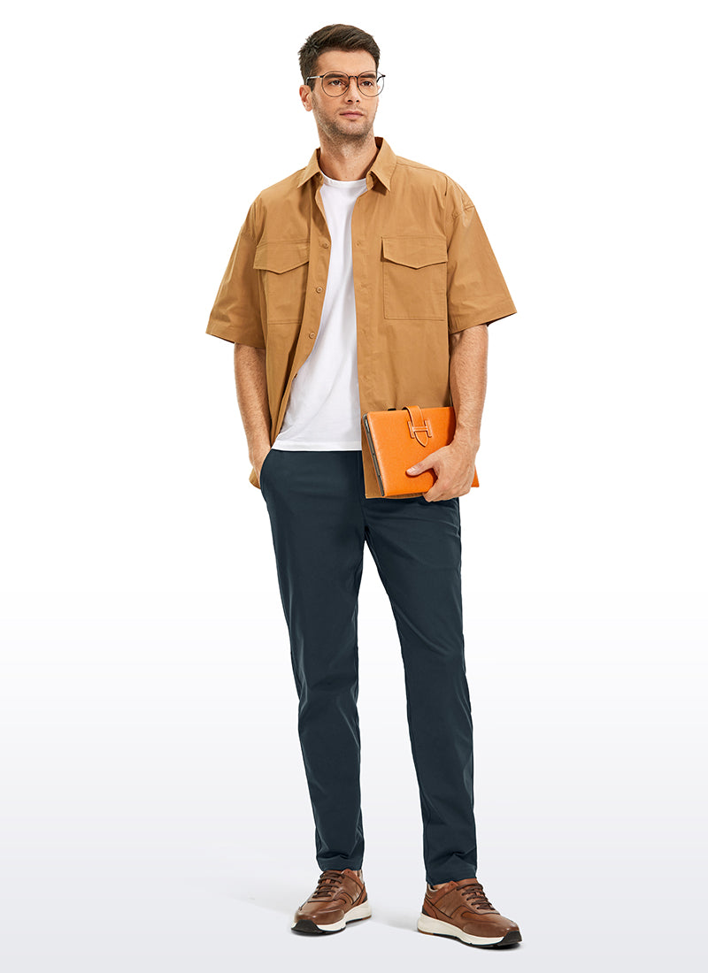 CRZ YOGA Mens Work Classic Fit All-Day Comfort Golf Pants Pockets 30'' True Navy