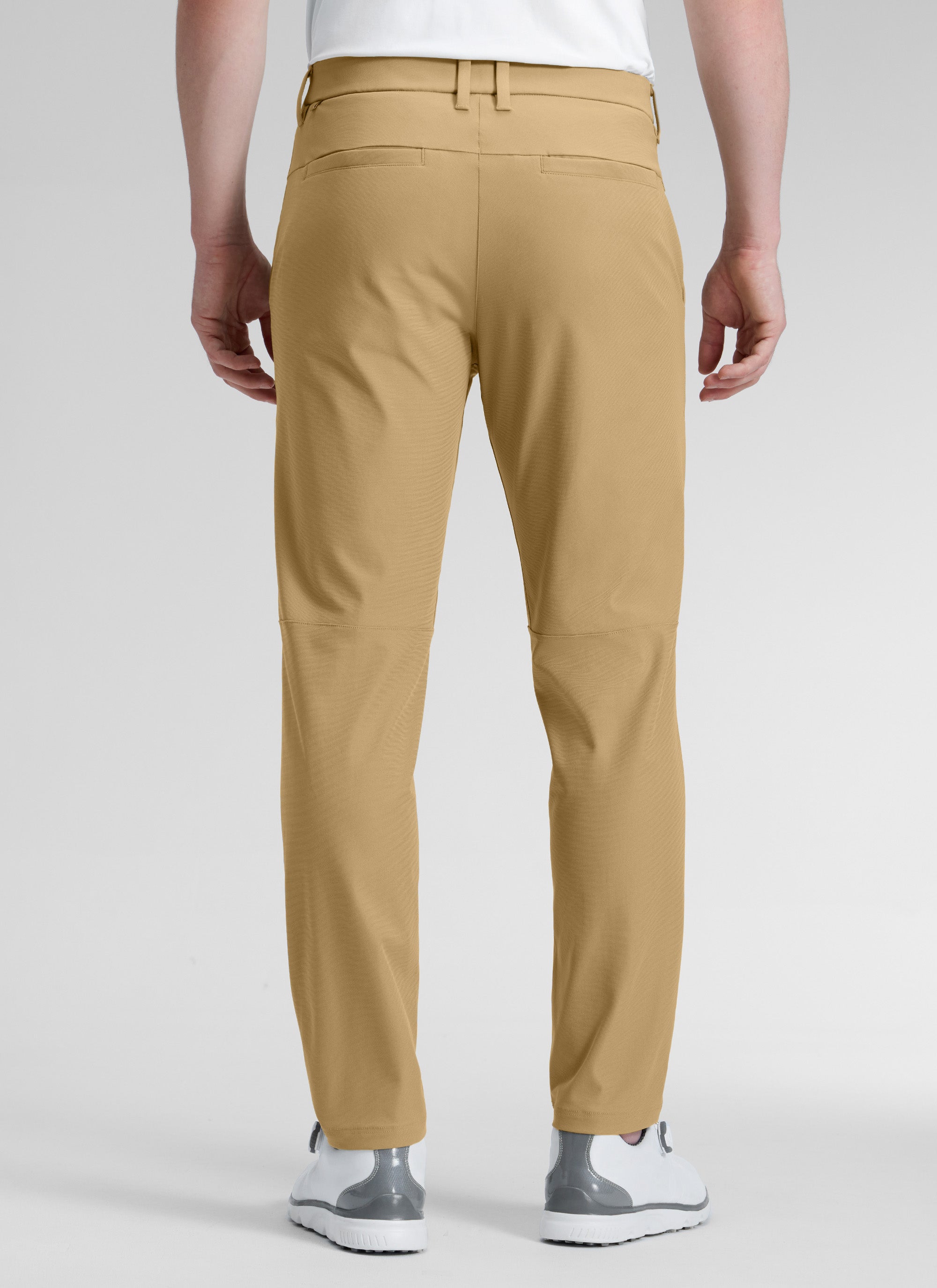 CRZ YOGA Mens Work Classic Fit All-Day Comfort Golf Pants Pockets 30'' Khaki Sand