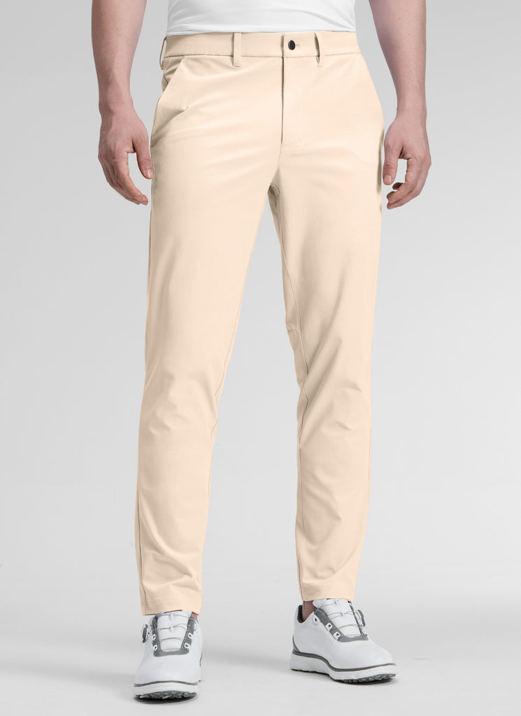 CRZ YOGA Mens Work Classic Fit All-Day Comfort Golf Pants Pockets 30'' Raw Linen