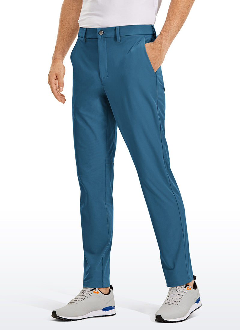 CRZ YOGA Mens Work Classic Fit All-Day Comfort Golf Pants Pockets 32'' Iron Blue