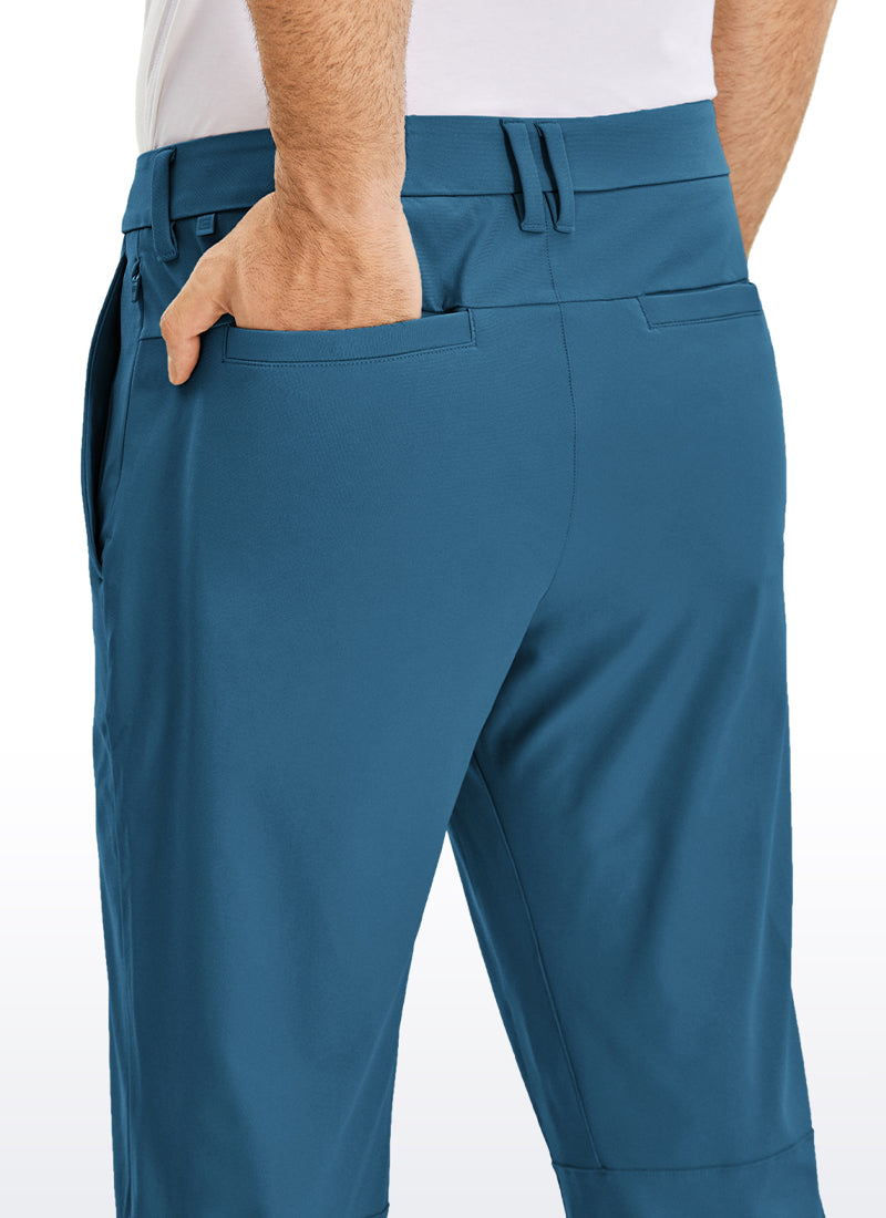 CRZ YOGA Mens Work Classic Fit All-Day Comfort Golf Pants Pockets 30'' Iron Blue