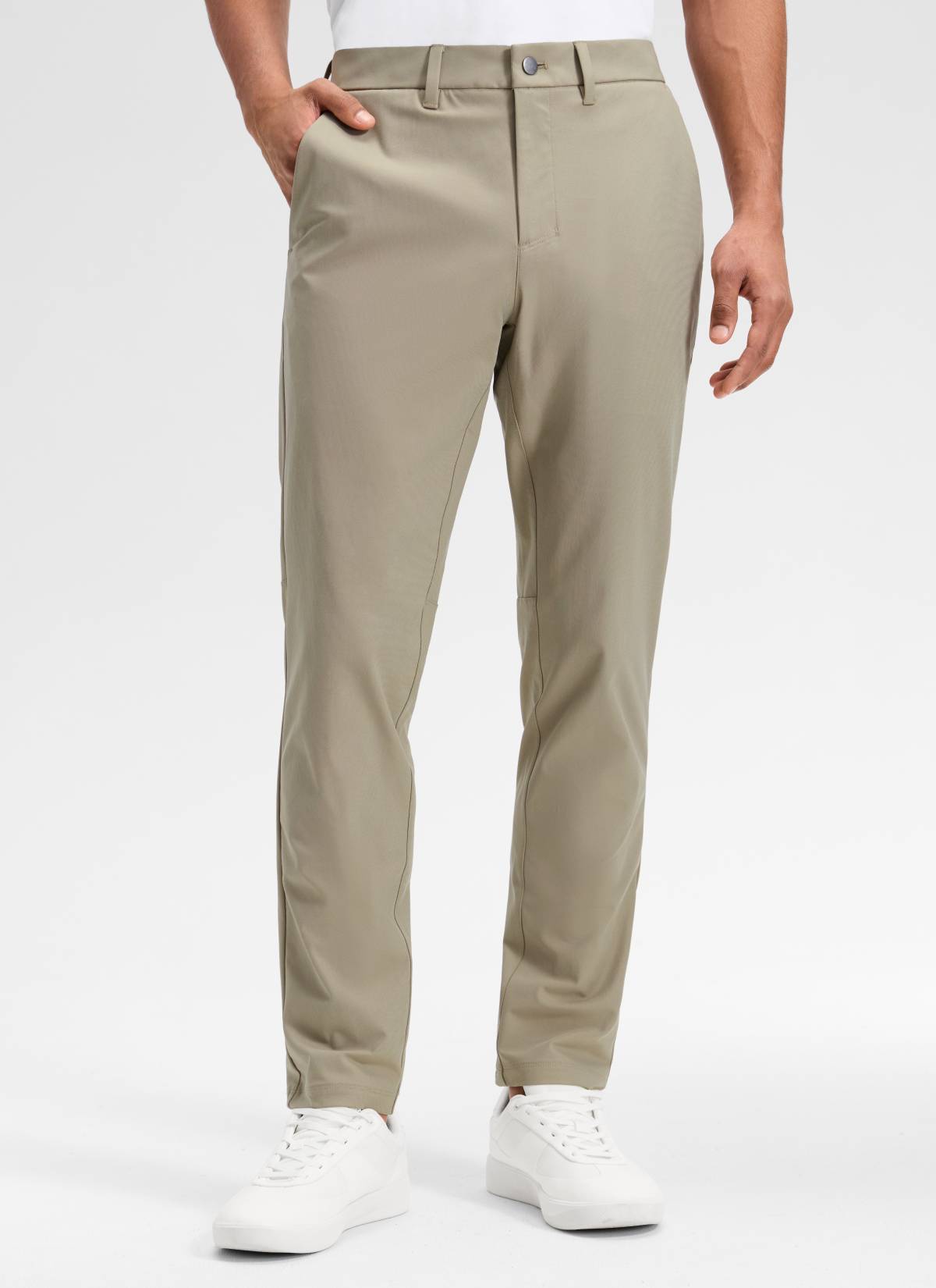 CRZ YOGA Mens Work Classic Fit All-Day Comfort Golf Pants Pockets 32'' Oak