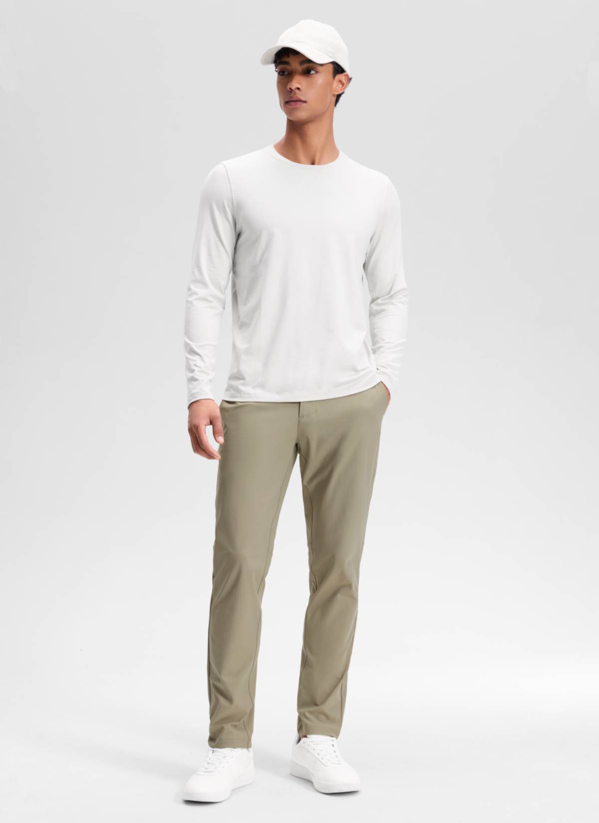 CRZ YOGA Mens Work Classic Fit All-Day Comfort Golf Pants Pockets 32'' Oak