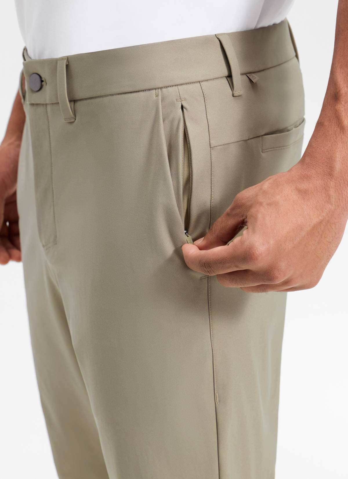 CRZ YOGA Mens Work Classic Fit All-Day Comfort Golf Pants Pockets 32'' Oak