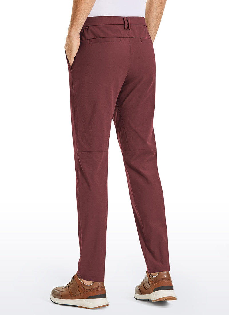CRZ YOGA Mens Work Classic Fit All-Day Comfort Golf Pants Pockets 32'' Saddle Brown