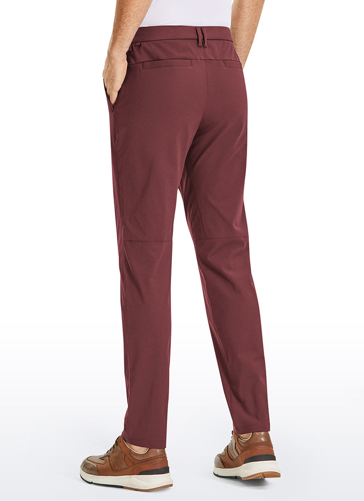 CRZ YOGA Mens Work Classic Fit All-Day Comfort Golf Pants Pockets 32'' Saddle Brown