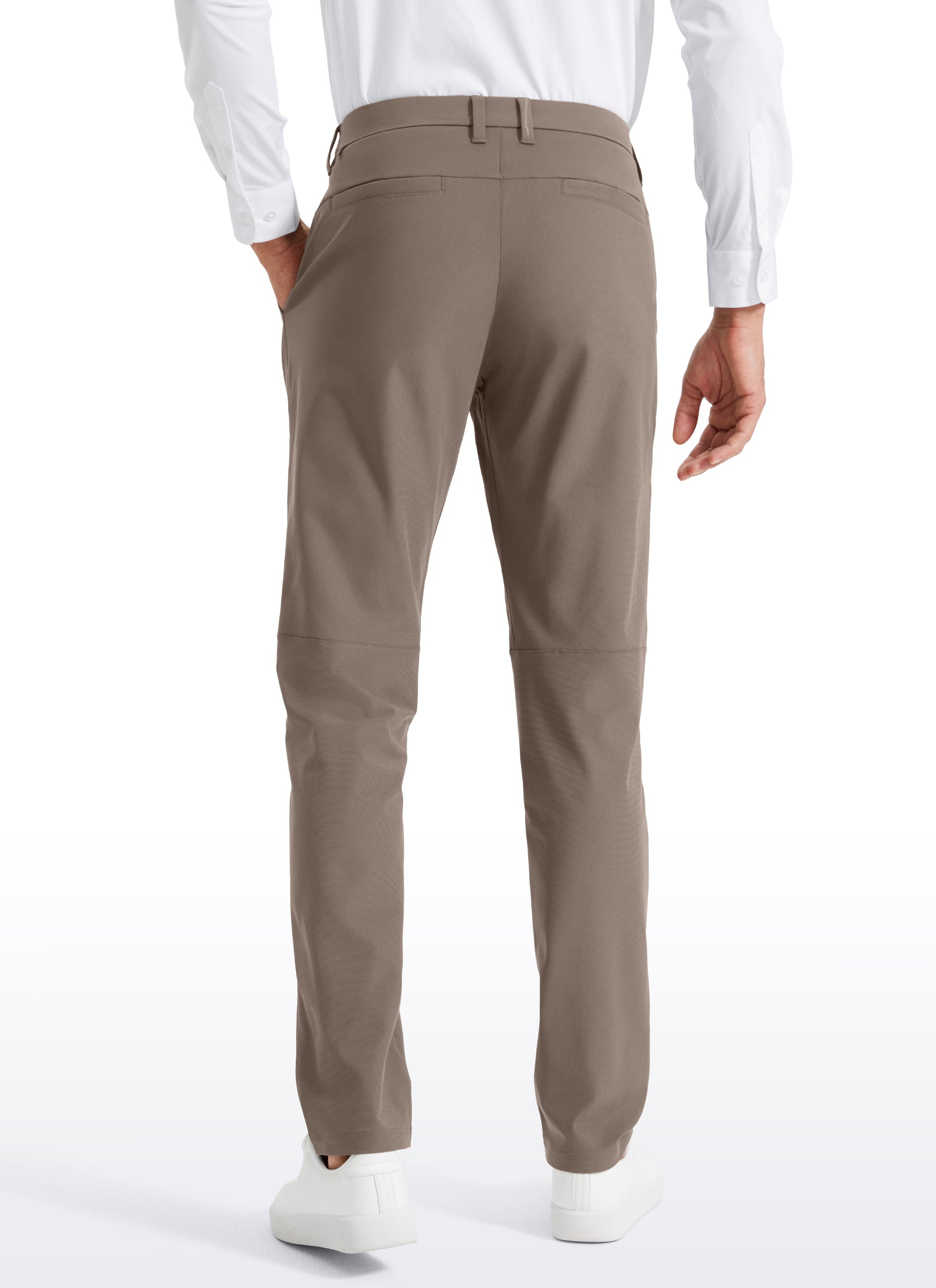 CRZ YOGA Mens Work Classic Fit All-Day Comfort Golf Pants Pockets 32'' Nomad Grey