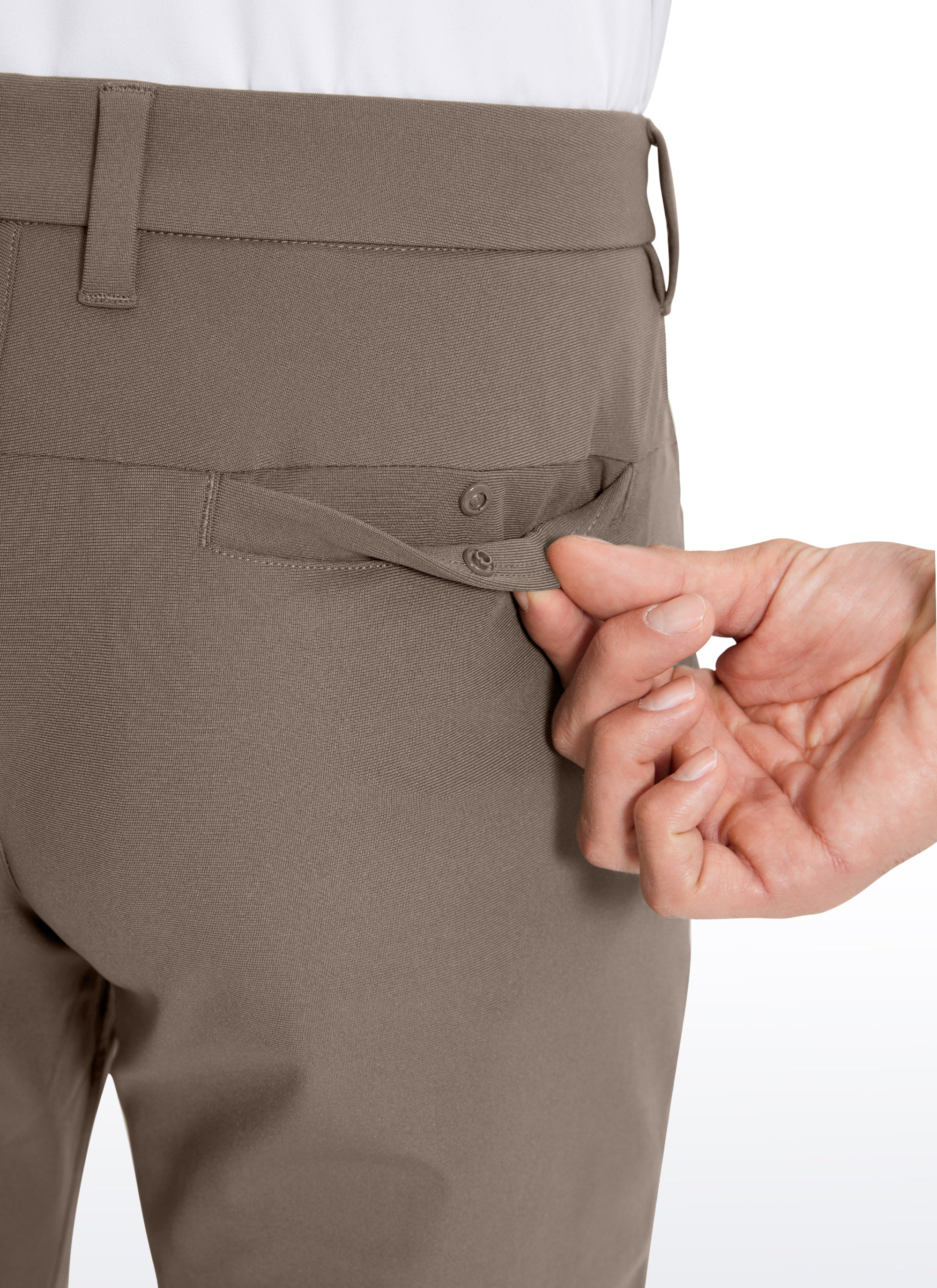 CRZ YOGA Mens Work Classic Fit All-Day Comfort Golf Pants Pockets 32'' Nomad Grey