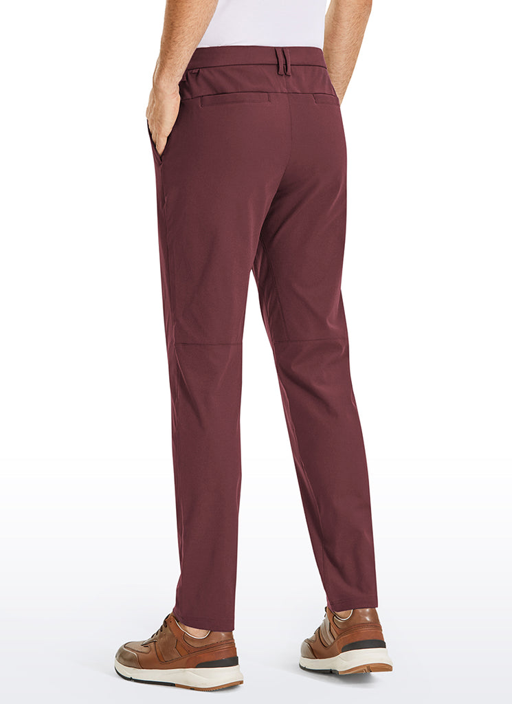 CRZ YOGA Mens Work Classic Fit All-Day Comfort Golf Pants Pockets 34'' Dark Red 2