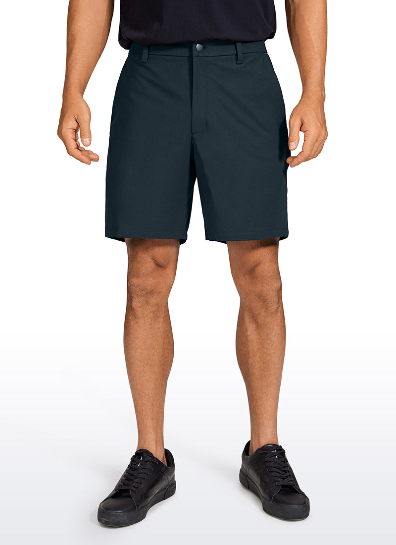 CRZ YOGA Men's Work Classic Fit All-Day Comfort Golf Shorts Pocket 7'' True Navy