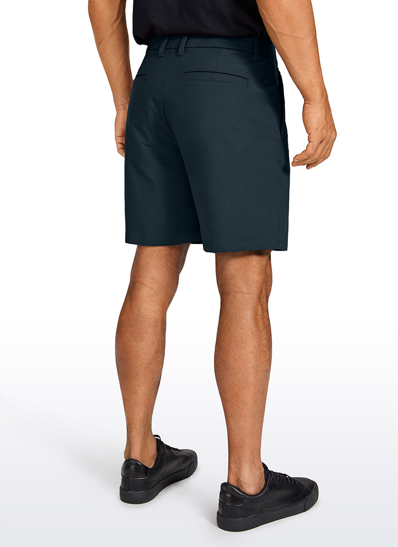 CRZ YOGA Men's Work Classic Fit All-Day Comfort Golf Shorts Pocket 7'' Black