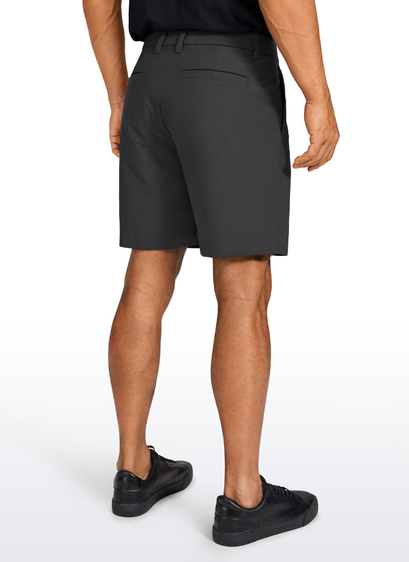 CRZ YOGA Men's Work Classic Fit All-Day Comfort Golf Shorts Pocket 7'' Ink Gray